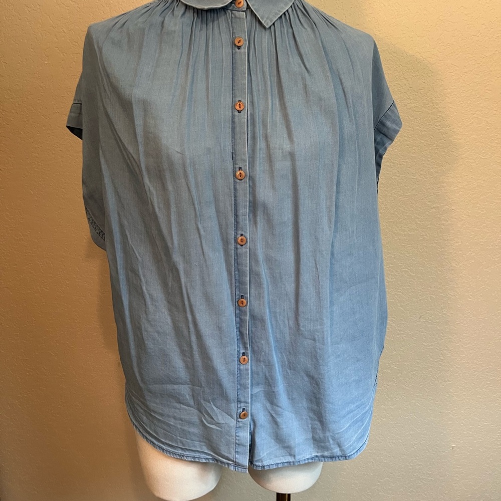 Madewell Blue Button-Up Shirt